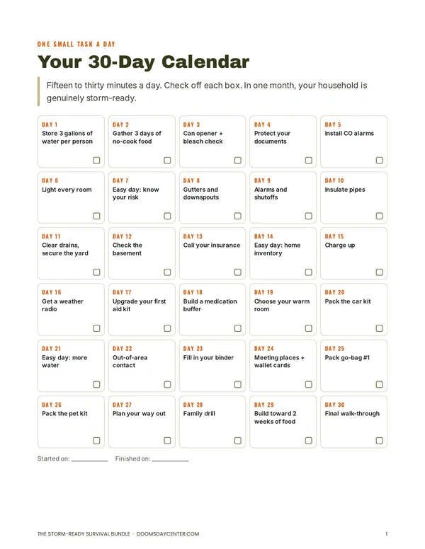 Your 30-Day Calendar