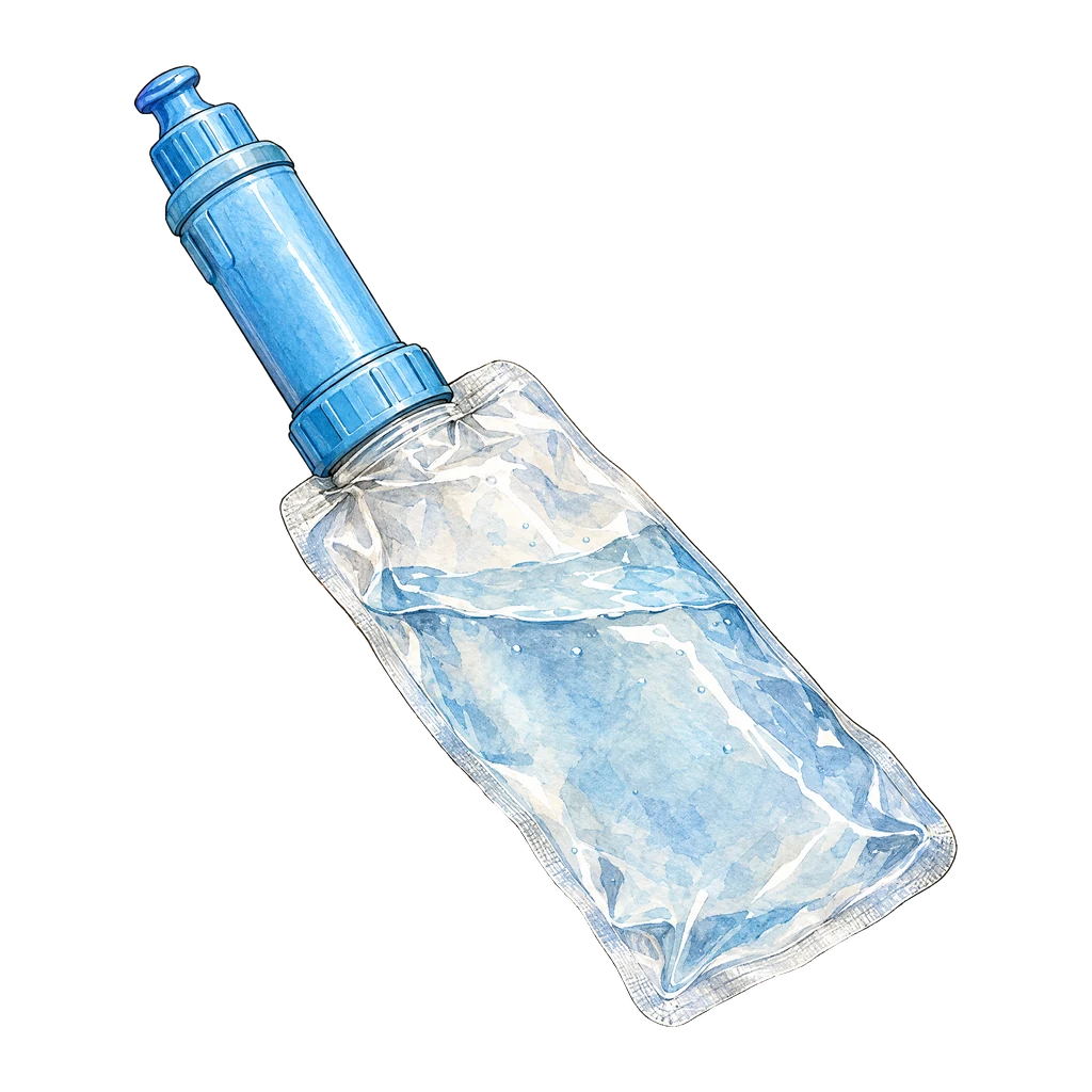 Illustration of the Sawyer Squeeze Water Filtration System (SP129)